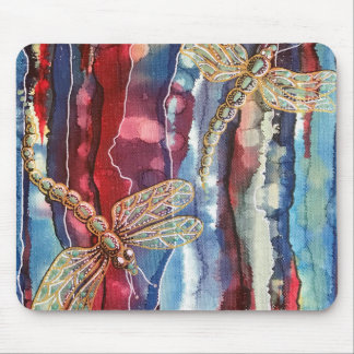 Art print, dragonflies, mouse mat. pad
