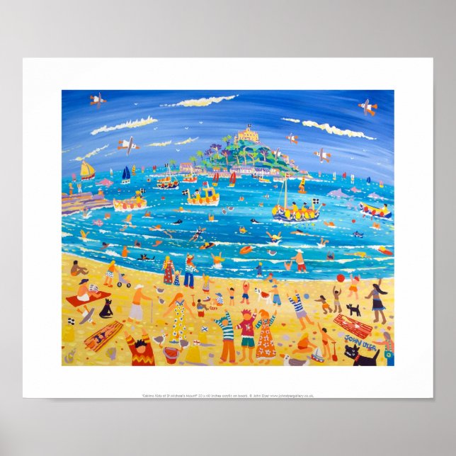 Art Print: Eskimo Kids at St Michael's Mount Poster (Front)