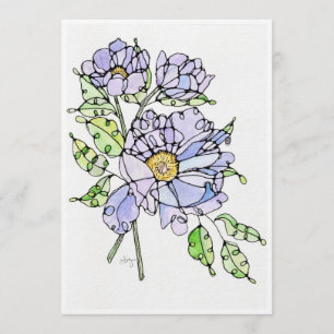 Art Print - Sunflower - Watercolor & Ink Card