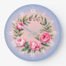 Art Print Watercolor Peonies Wreath