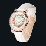 Art Print Watercolor Roses Wreath Watch<br><div class="desc">with a romantic motif with hand painted watercolor drawing. Watercolor paint and watercolor pencils,  digitally reworked. A beautiful and functional piece of jewelry and a wonderful gift. Enjoy this product! grafXthings 2022</div>