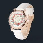 Art Print Watercolor Roses Wreath Watch<br><div class="desc">with a romantic motif with hand painted watercolor drawing. Watercolor paint and watercolor pencils,  digitally reworked. A beautiful and functional piece of jewelry and a wonderful gift. Enjoy this product! grafXthings 2022</div>