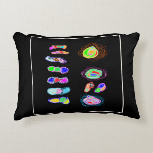 Art puffs and fluffs on a black backdrop decorative cushion