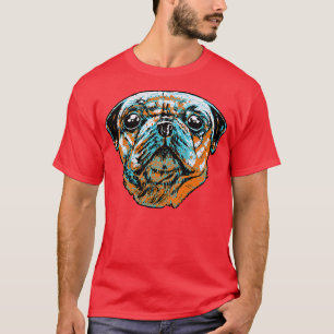 Art Pug Dog Head T-Shirt