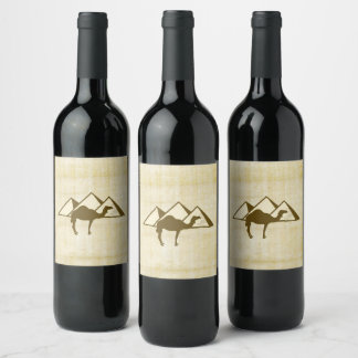 art pyramids and camel wine label