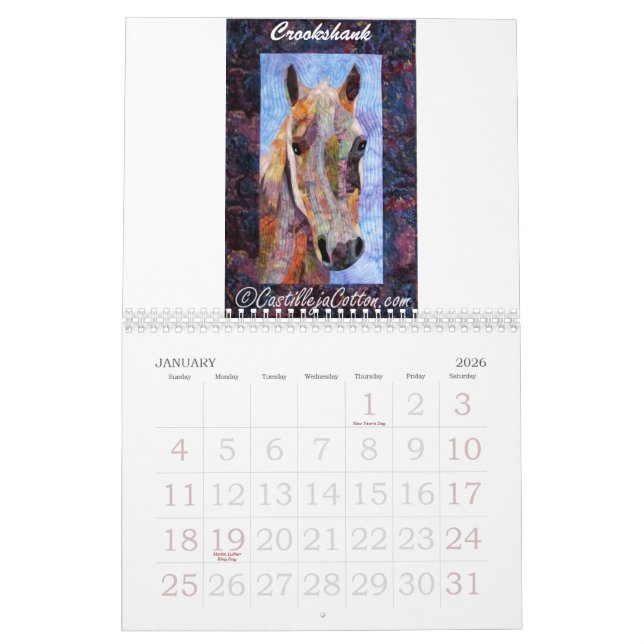 Art Quilt Calendar (Jan 2026)