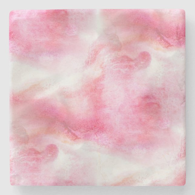 art red avant-garde background hand paint 2 stone coaster (Front)