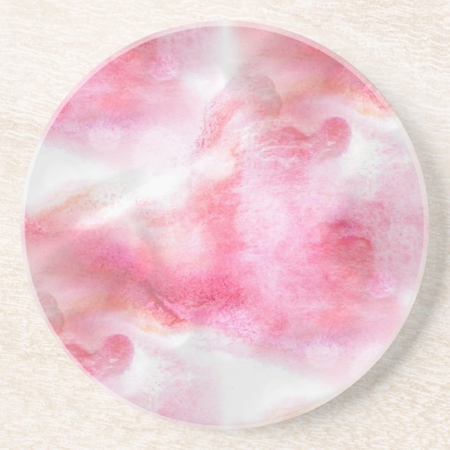 art red avant-garde background hand paint coaster (Front)