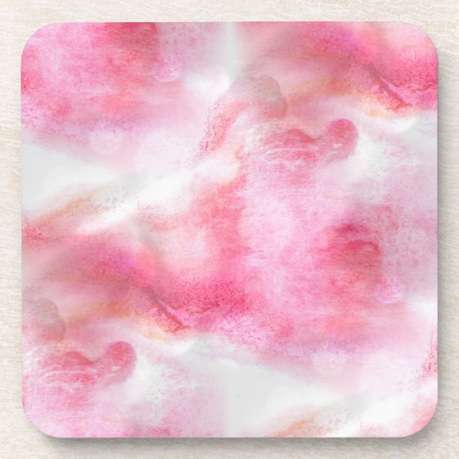 art red avant-garde background hand paint coaster (Front)