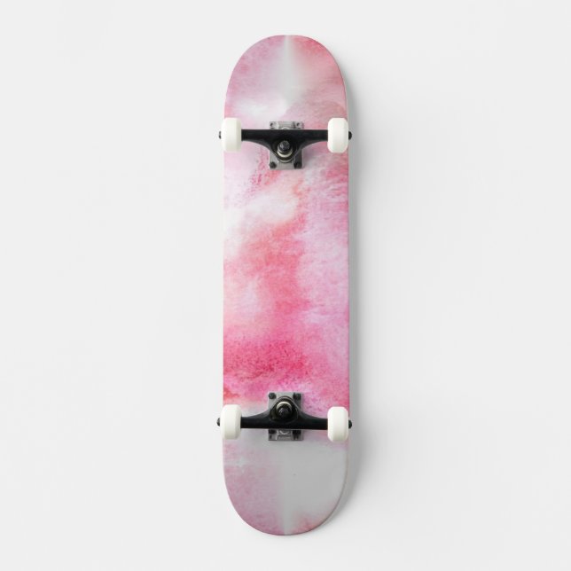 art red avant-garde background hand paint skateboard (Front)