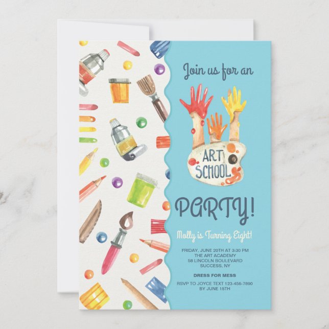 Art School Party Invitation (Front)