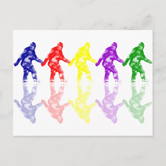 ART SCHOOL SQUATCH - Colourful Bigfoot Logo Postcard (Front)