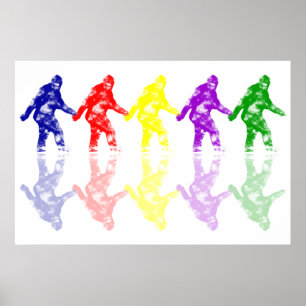 ART SCHOOL SQUATCH - Colourful Bigfoot Logo Poster