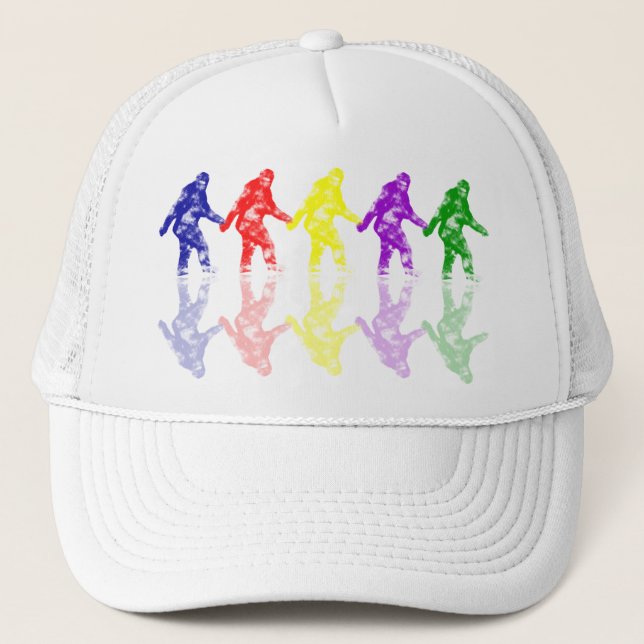 ART SCHOOL SQUATCH - Colourful Bigfoot Logo Trucker Hat (Front)