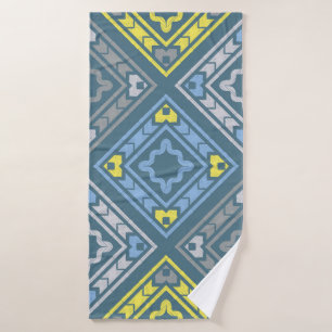 Art seamless pattern. Folk motif. Vintage geometri Bath Towel