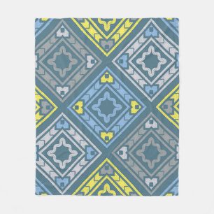 Art seamless pattern. Folk motif. Vintage geometri Fleece Blanket