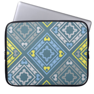 Art seamless pattern. Folk motif. Vintage geometri Laptop Sleeve