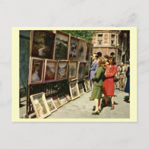 Art Show, Greenwich Village, New York City Vintage Postcard