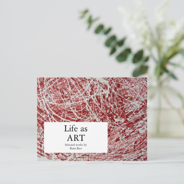 Art Show Invitation Abstract Art Postcard (Standing Front)