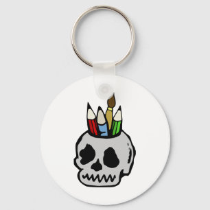 Art Skull Key Ring