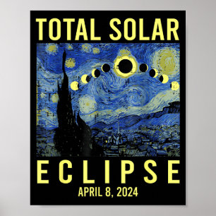Art Solar Eclipse 2024 Totality April 8 Men Women Poster