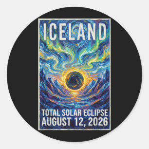 Art Solar Eclipse 2026 Totality 12th August Classic Round Sticker