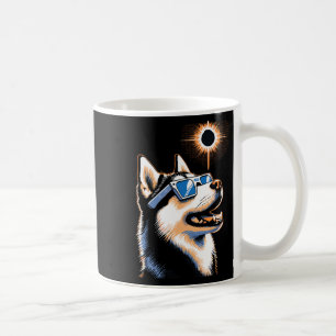 Art Solar Eclipse Husky Dog Wearing Eclips Glasses Coffee Mug