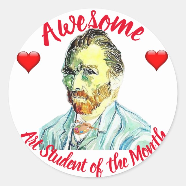 Art Student of the Month Classic Round Sticker (Front)