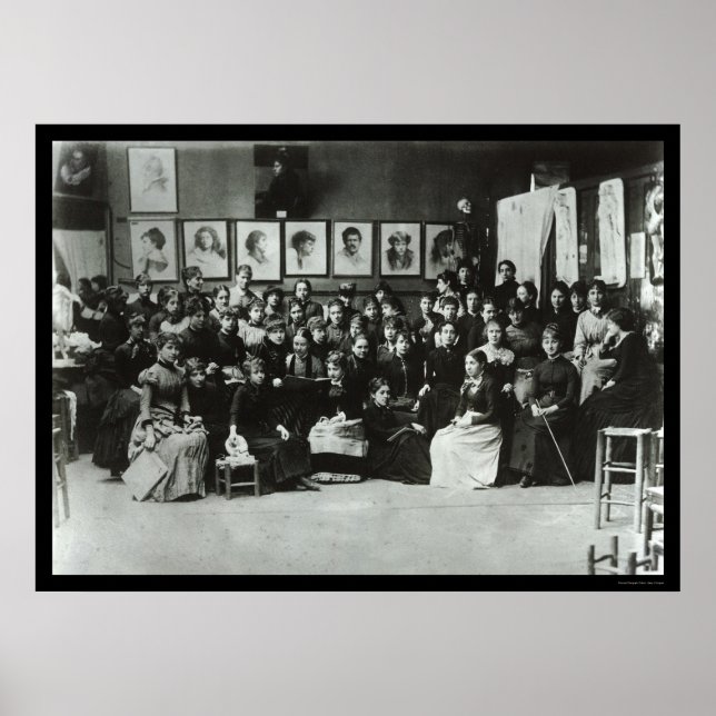 Art Students at the Academie Julian in Paris 1885 Poster (Front)