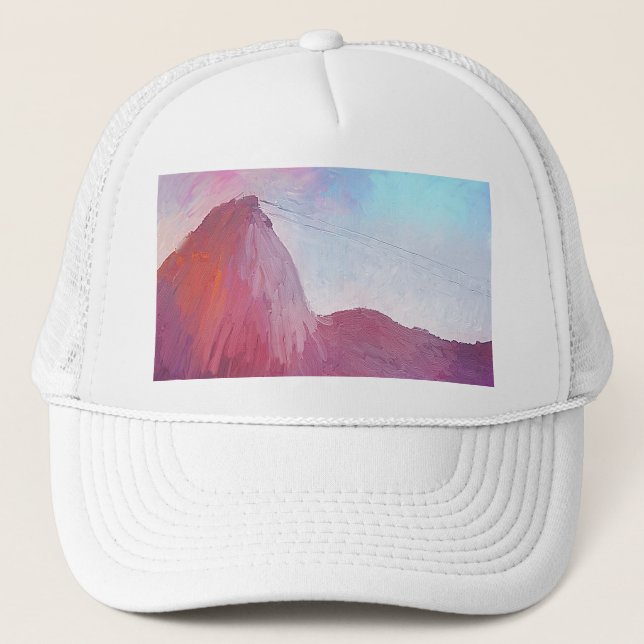 Art Sugarloaf Mountain Rio de Janeiro Trucker Hat (Front)