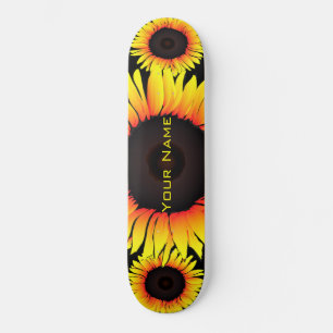 Art Sunflowers - Add Your Name / Text / Number Skateboard