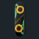 Art Sunflowers - Add Your Text / Name Skateboard<br><div class="desc">Art Sunflowers - Add Your Text / Name / Year / Number / Logo / More  - Choose / add your favourite background colours !</div>