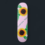 Art Sunflowers - Add Your Text / Name  - Skateboard<br><div class="desc">Art Sunflowers - Add Your Text / Name / Year / Number / Logo / More  - Choose / add your favourite background colours !</div>