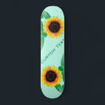 Art Sunflowers - Add Your Text / Name - Skateboard<br><div class="desc">Art Sunflowers - Add Your Text / Name / Year / Number / Logo / More  - Choose / add your favourite background colours !</div>