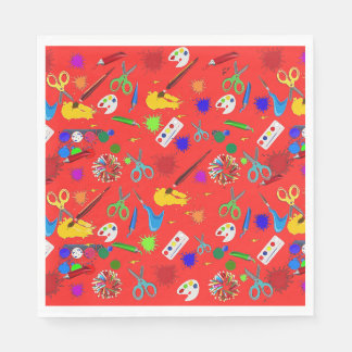 Art Supplies Red Napkins