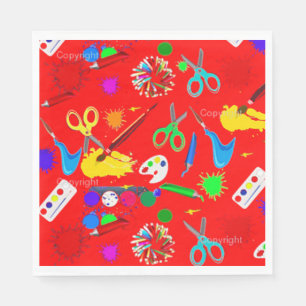 Art Supplies Red Napkins