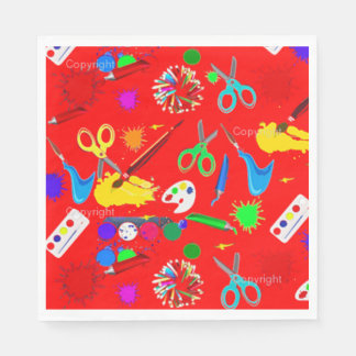 Art Supplies Red Napkins