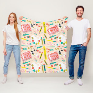Art Supply All-Over Print Art Apron Fleece Blanket
