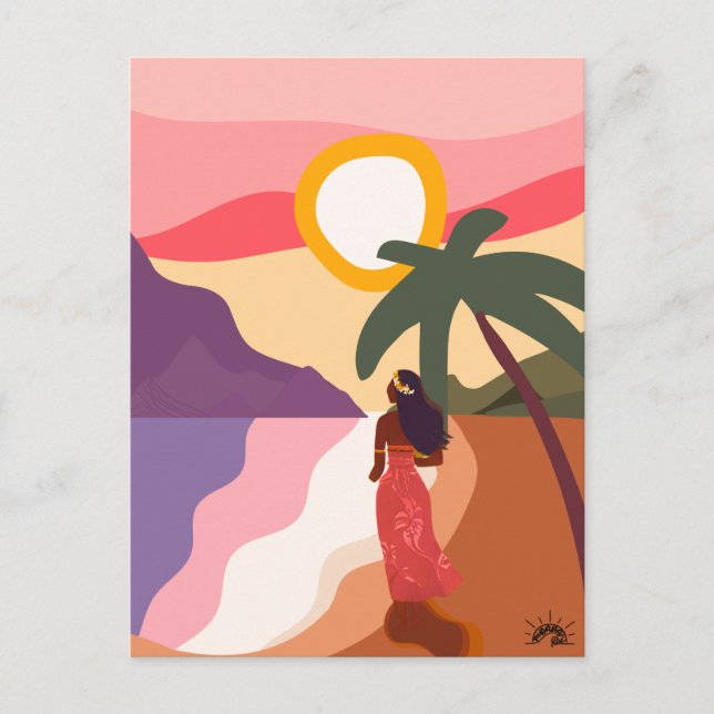 Art Tahiti Vahine Polynesia Postcard (Front)