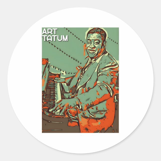 Art Tatum Classic Round Sticker (Front)