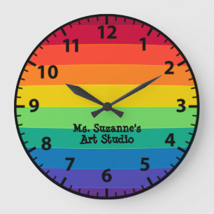 Art Teacher Art Studio Artist Modern Rainbow Clock