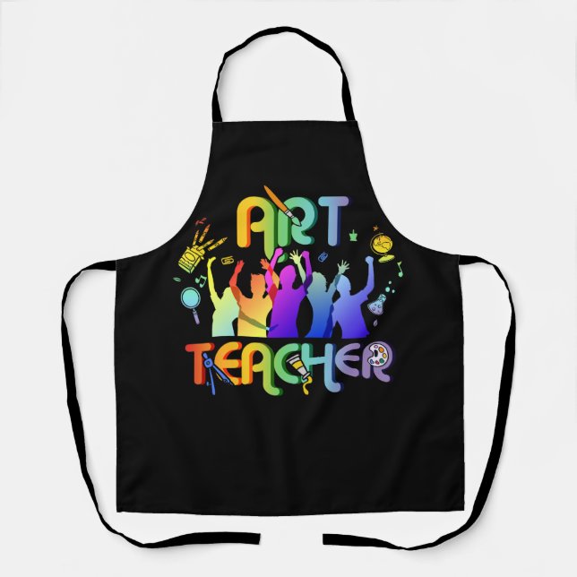 Art Teacher Art Therapist Hooray It's Art Day Back Apron (Front)