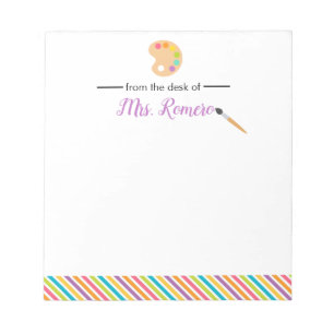 Art Teacher Artist Painting Pallet Stationery Notepad
