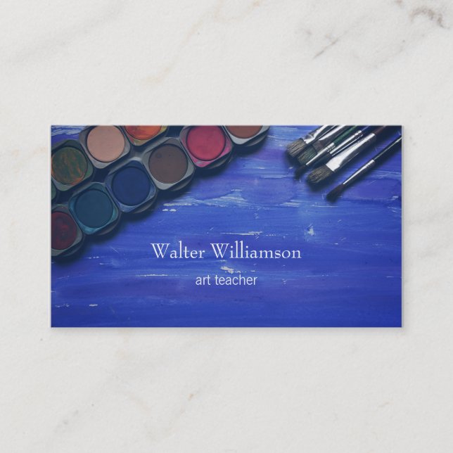 Art Teacher, Back To School, Art Supplies, Art Business Card (Front)