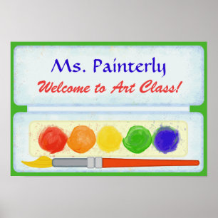 Art Teacher Classroom Welcome Sign   Paint Palette