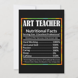 Art Teacher Facts Funny Artist Artistic Lover Grap Thank You Card