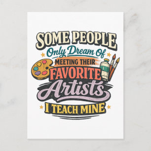 Art Teacher Gift I Teach Mine Retro Paint Palette Postcard