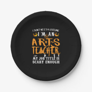 Art Teacher Halloween Funny Costume Paper Plate