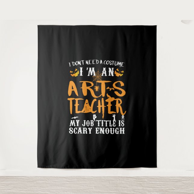 Art Teacher Halloween Funny Costume Tapestry (Front)