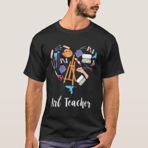Art Teacher Heart Life Brush Paint Tool Artist T-Shirt